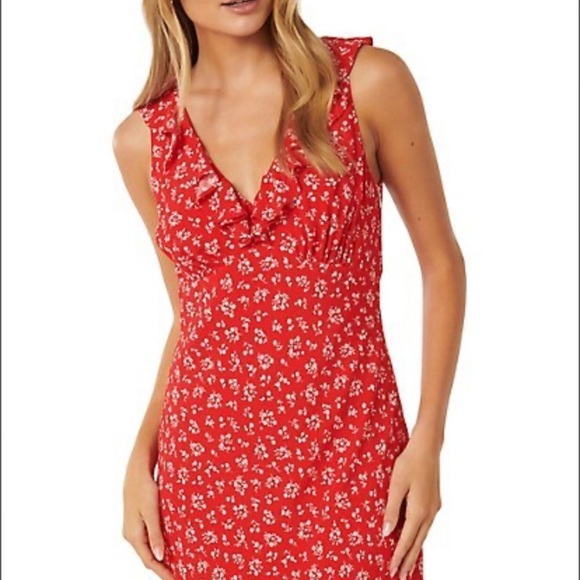 Evernew red floral slip dress NWT - Picture 4 of 6